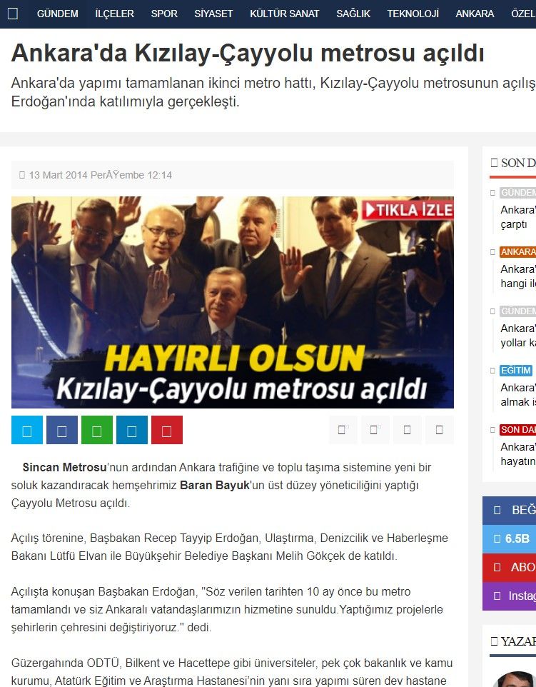 Ankara Haberleri — Kızılay–Çayyolu metrosu açıldı
